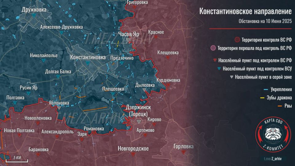 — ВС РФ взяли большую часть н.п. Коптево под контроль и продвигаются в н.п. Шевченко 1-е (карта 1)