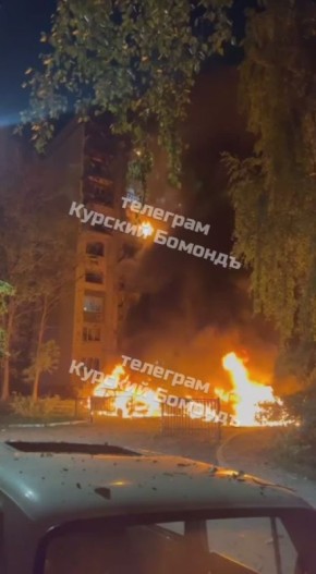 Пострадавший дом в Курске после прилета дрона