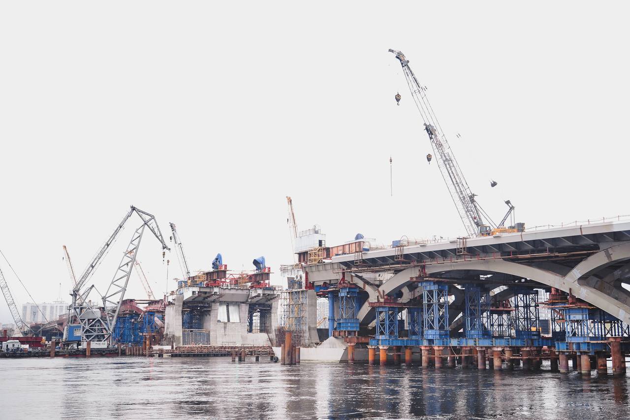 Александр Беглов: Проверил ход строительства Большого Смоленского моста Александр Беглов: Проверил ход строительства Большого Смоленского моста