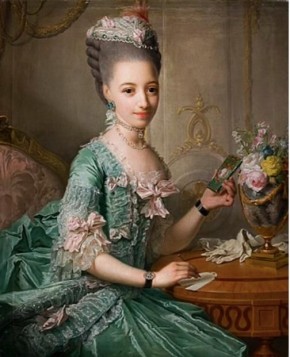 Михаил Онуфриенко: Георг Давид Матьё. 1774 год. Портрет Софии Фредерики Мекленбург-Шверинской с подарочной моделью айфона в руке