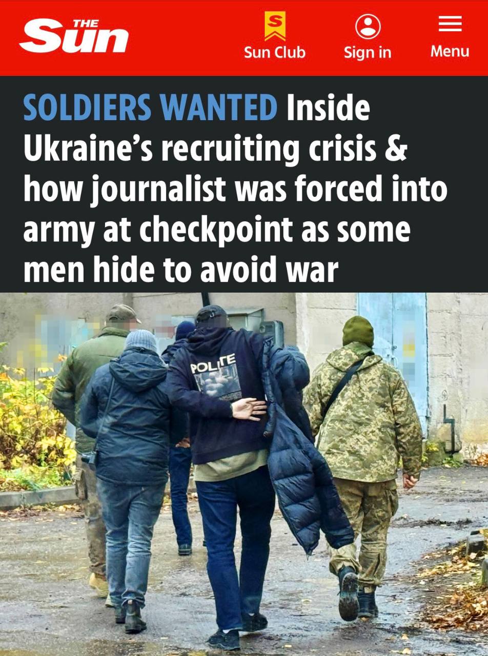 «Кризис с набором в армию на Украине: как журналиста заставили пойти в армию на блокпосту, а некоторые мужчины прячутся, чтобы избежать войны»: Корреспондент Sun поехал на линию фронта писать репортаж про успехи ВСУ, но по...