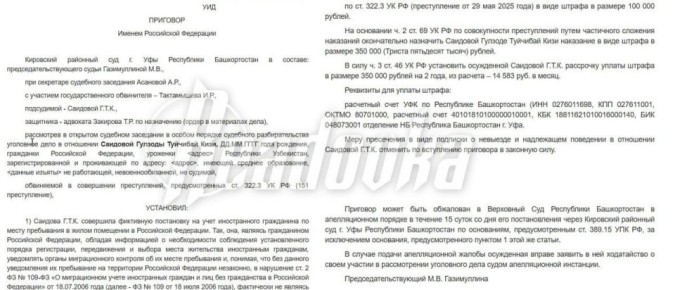 Штраф вместо реального срока: «Уфимка» Саидова безнаказанно прописала у себя 150 мигрантов