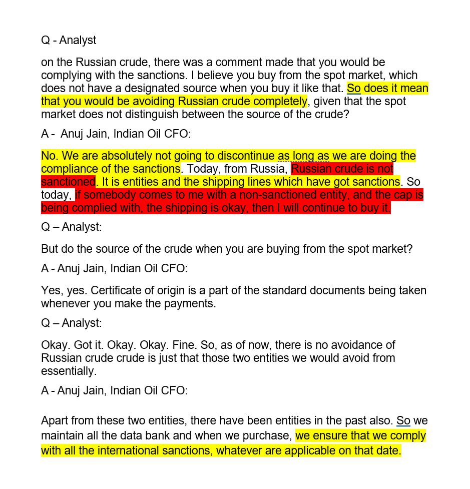 Юрий Подоляка: Индия не собирается отказываться от российской нефти