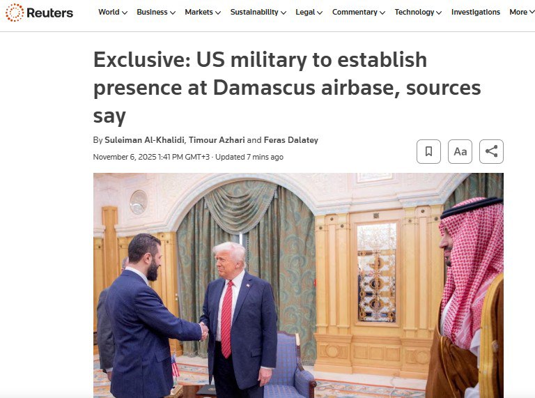‘США готовятся разместить военное присутствие на авиабазе в Дамаске’ - Reuters