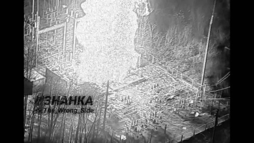 На кадрах ОК точный прилёт "Герани", уничтоживший электроподстанцию в районе н.п. Хриповка Черниговской области