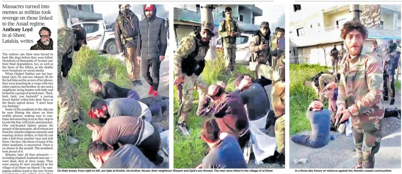 Владимир Корнилов: Военкор The Times Энтони Лойд буднично описывает, как лояльные к нынешнему режиму Сирии боевики целыми деревнями пытают и вырезают алавитов