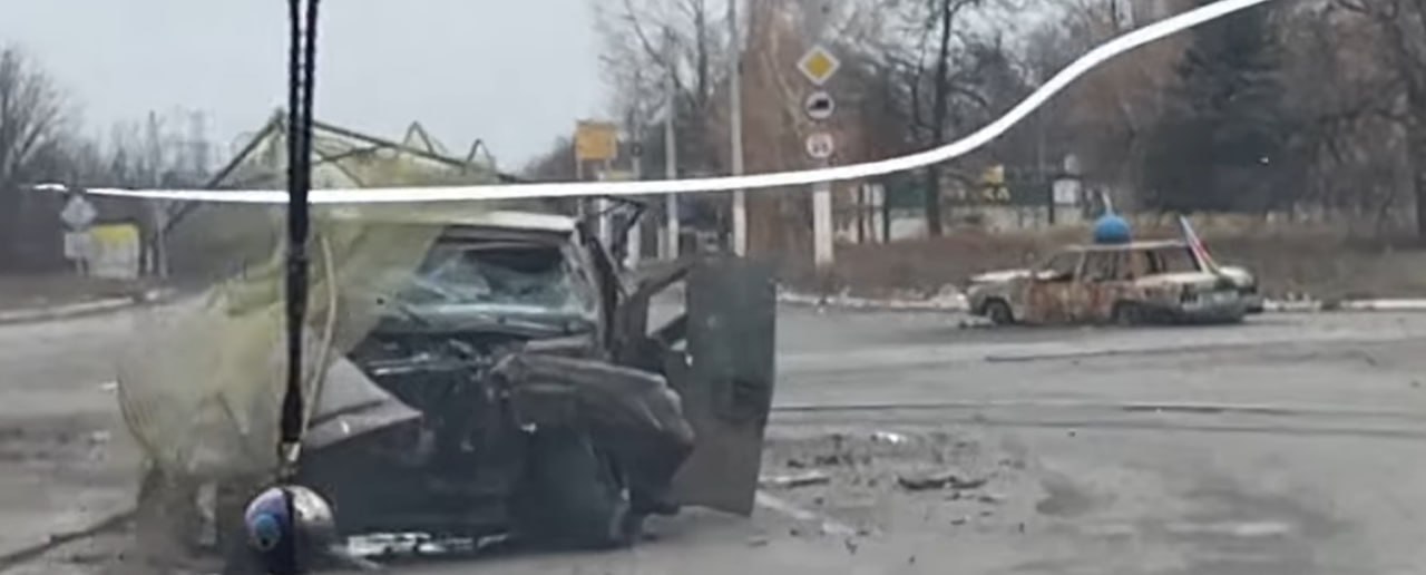 Кадры со стороны противника: пораженная техника ВСУ в черте города Константиновка Кадры со стороны противника: пораженная техника ВСУ в черте города Константиновка