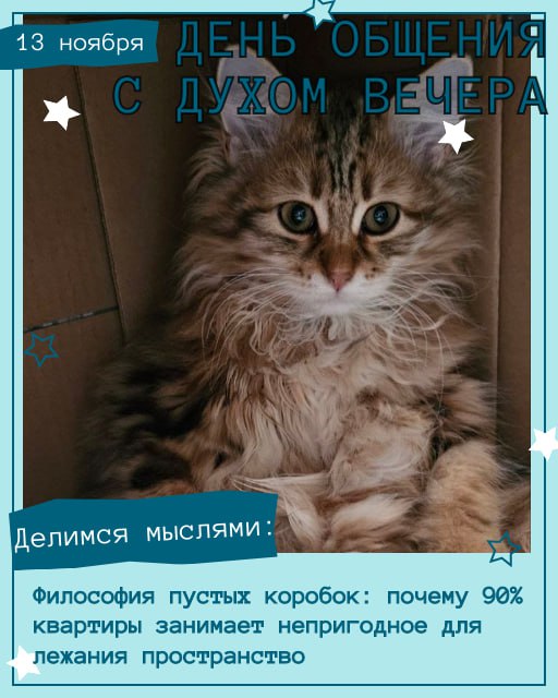 Сегодня, в День общения с духом вечера, наши хвостатые админы и друзья уже настроились на философский лад и готовы делиться мыслями! Сегодня, в День общения с духом вечера, наши хвостатые админы и друзья уже настроились на философский лад и готовы делиться мыслями!
