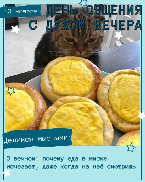 Сегодня, в День общения с духом вечера, наши хвостатые админы и друзья уже настроились на философский лад и готовы делиться мыслями! Сегодня, в День общения с духом вечера, наши хвостатые админы и друзья уже настроились на философский лад и готовы делиться мыслями!