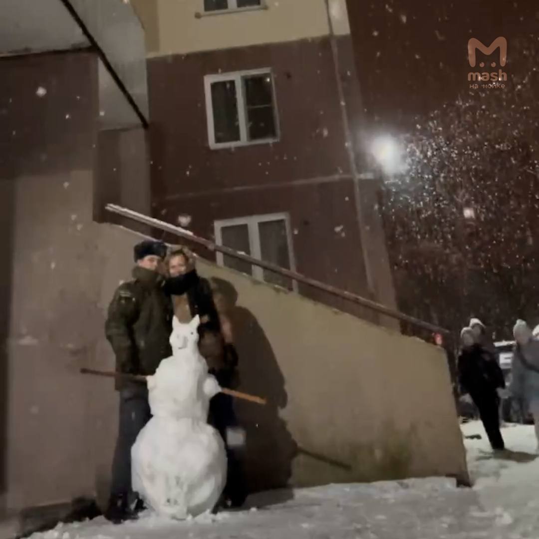 Первый снежный день плюс выходной, равно вот такие чудные снеговички по всему Питеру
