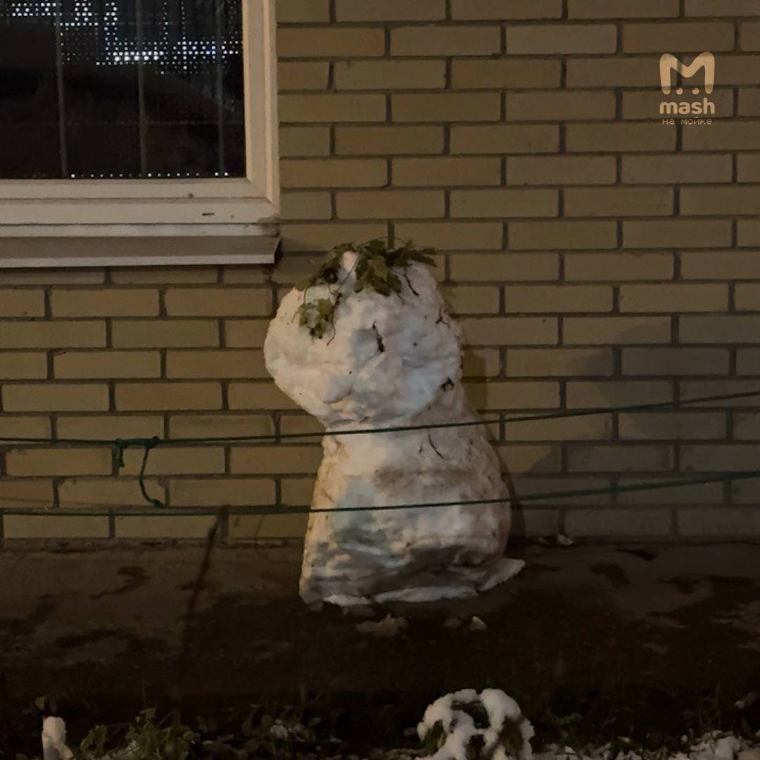 Первый снежный день плюс выходной, равно вот такие чудные снеговички по всему Питеру Первый снежный день плюс выходной, равно вот такие чудные снеговички по всему Питеру