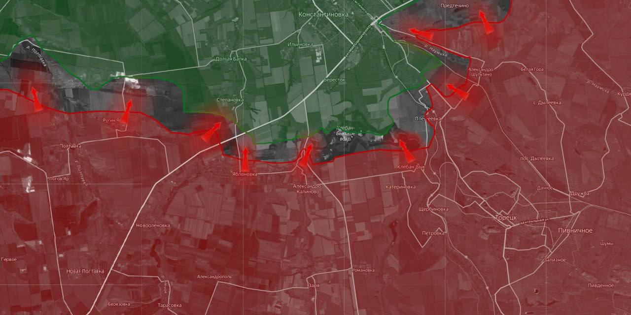 «ВС РФ закрепляются на восточной окраине Константиновки и наступают севернее Русина Яра