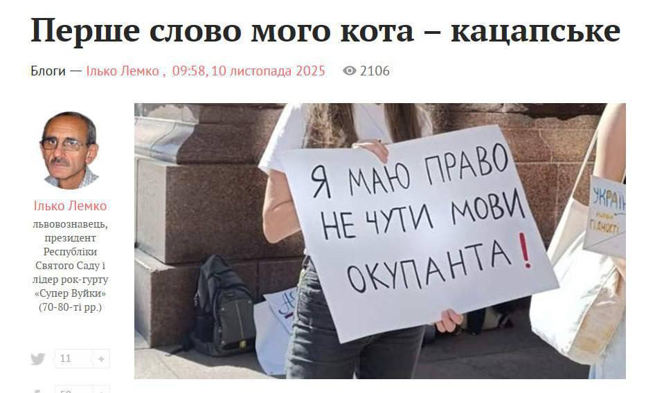 Львовский «мовный» эксперт возмутился: украинские коты должны говорить «Няв», а не русское «Мяу»