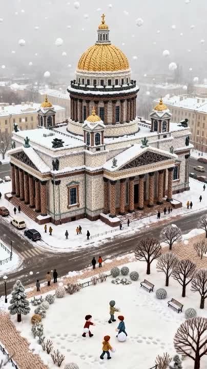 Не можем обойти стороной новый очаровательный тренд — вязаный Петербург