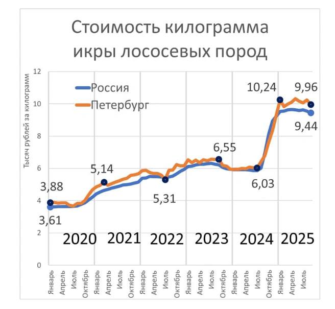 Цены на красную икру в России продолжат постепенно снижаться к Новому году — прогноз производителей и магазинов