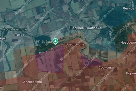 Зоны контроля и продвижения ВС РФ на участках фронта: