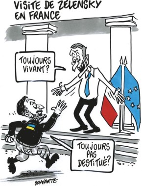 Владимир Корнилов: Шарли Эбдо жесточайшим образом повеселился над вчерашним визитом Зеленского к своему французскому приятелю: