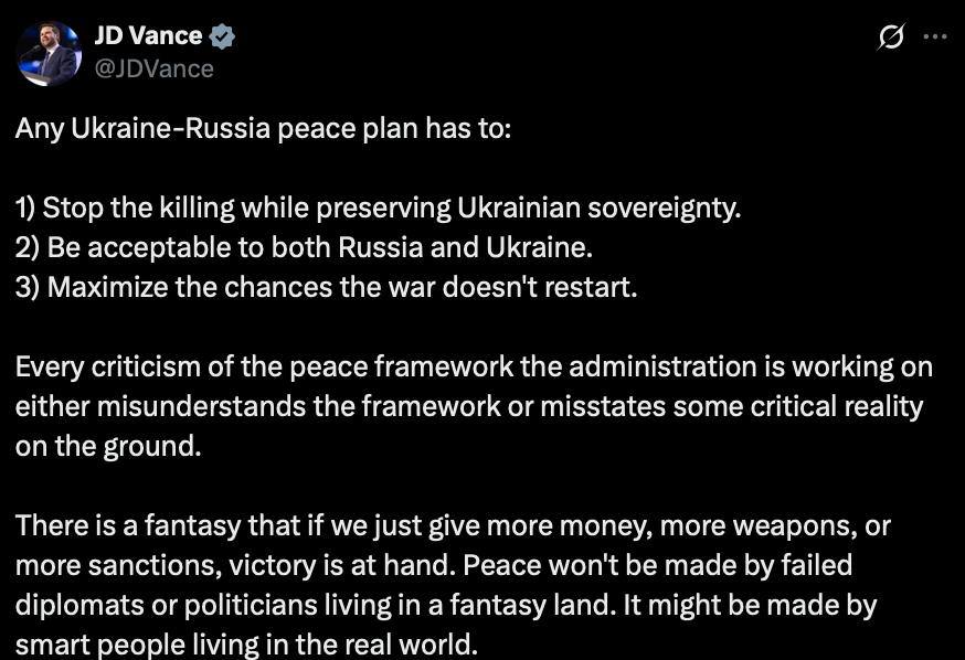 Олег Царёв: Диалог в Х между обозревателем The Times Нил Фергюсоном и вице-президентом Джей Ди Вэнсом Олег Царёв: Диалог в Х между обозревателем The Times Нил Фергюсоном и вице-президентом Джей Ди Вэнсом