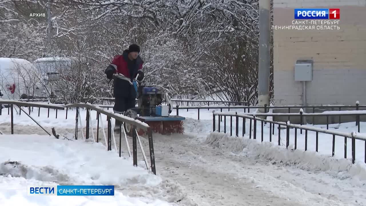 Петербург заметает снегом: на улицах гололёд и плохая видимость