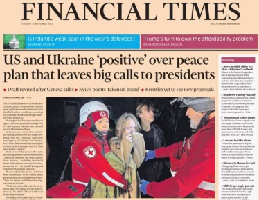 Владимир Корнилов: Целый ряд европейских газет сегодня выносит на первую полосу «сенсацию» о том, что «мирный план по Украине» якобы сократился с 28 до 19 пунктов