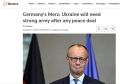 ‘Украине понадобится сильная армия после любого мирного соглашения’ – Мерц вынашивает планы на новую войну c Россией