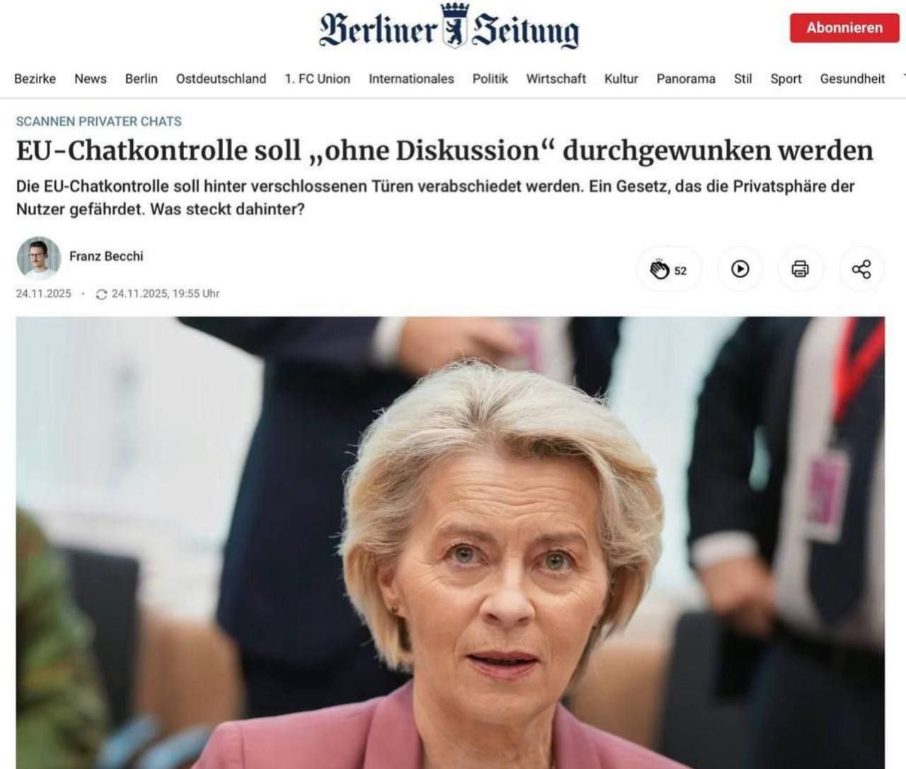 Юрий Баранчик: В Совете ЕС представлен окончательный вариант законопроекта «Chat Control 2.0», который устанавливает контроль за всеми чатами и мессенджерами в Европе