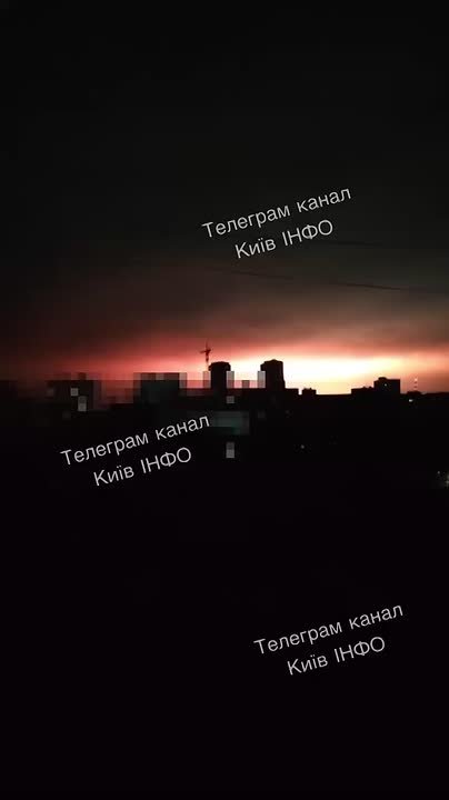 Еще кадры прилета дрона под Киевом сегодня ночью