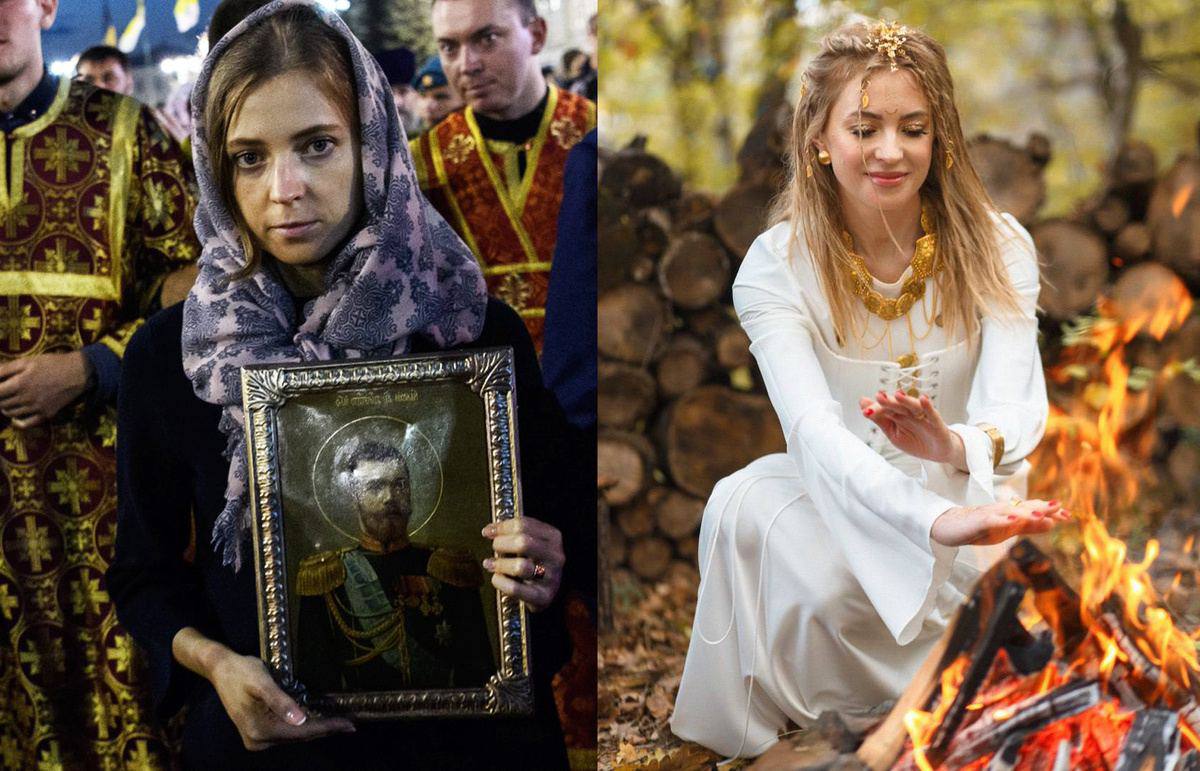 Олег Царёв: На фото — Наташа в прошлой жизни и в сегодняшней, уже под именем Радведа