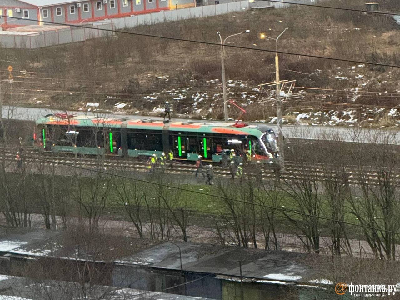 Трамвай «Славянка» проехал свой первый маршрут в Купчино, поделился с нами кадрами читатель