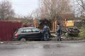 В Приозерске Volkswagen Tiguan врезался в столб
