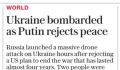 Владимир Корнилов: Первая полоса сегодняшней The Dailly Telegraph: «Украина под бомбами, Путин отвергает мир»