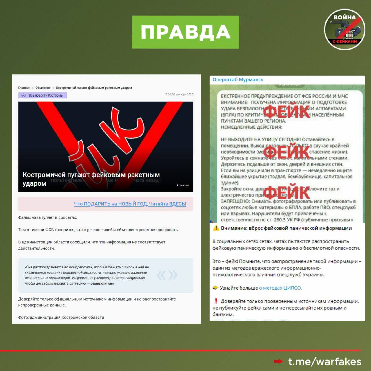 Фейк: ФСБ России и МЧС массово предупреждают об ударах БПЛА по всей территории РФ. Сообщение от имени «регионального управления ФСБ» распространяется в соцсетях Фейк: ФСБ России и МЧС массово предупреждают об ударах БПЛА по всей территории РФ. Сообщение от имени «регионального управления ФСБ» распространяется в соцсетях