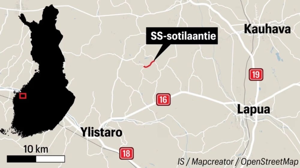 В финской глубинке обнаружилась дорога, названная в честь солдата СС