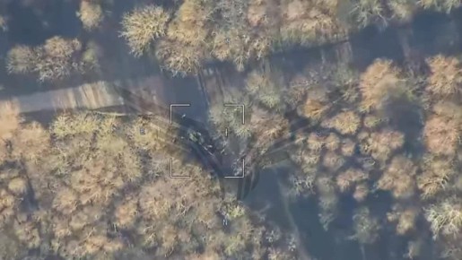 Сумское направление. Накануне 2025 года в н.п. Ревякино расчет Zala из состава Центра «Рубикон» обнаружил украинское самоходное артиллерийское орудие 2С22 Богдана