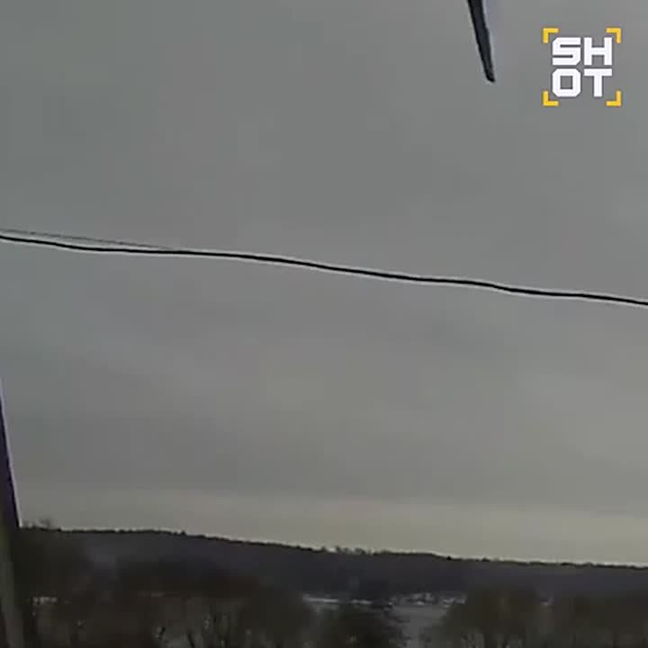 Момент падения самолёта Ан-22 в Ивановской области