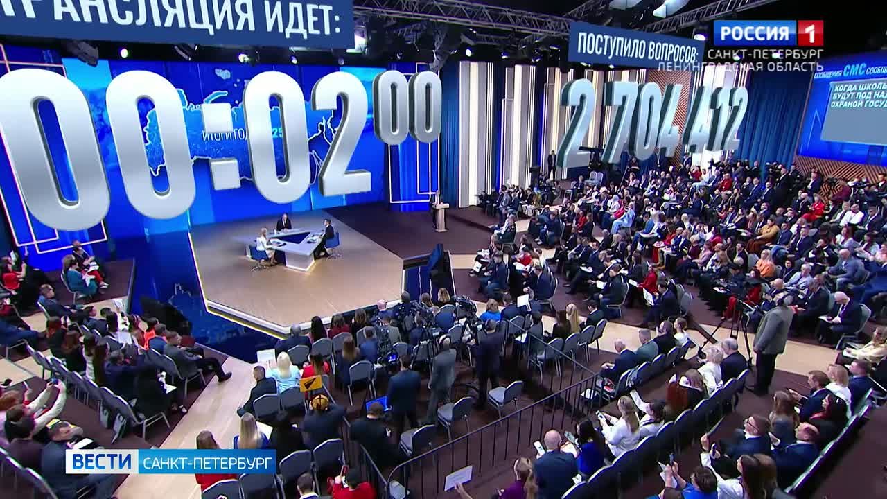 Владимир Путин в прямом эфире подвел итоги года