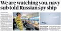 Владимир Корнилов: The Sunday Times сегодня приводит якобы «рассекреченные» специально для этой газеты фотографии слежения за российским исследовательским судном «Янтарь» в ноябре уходящего года в Ирландском море