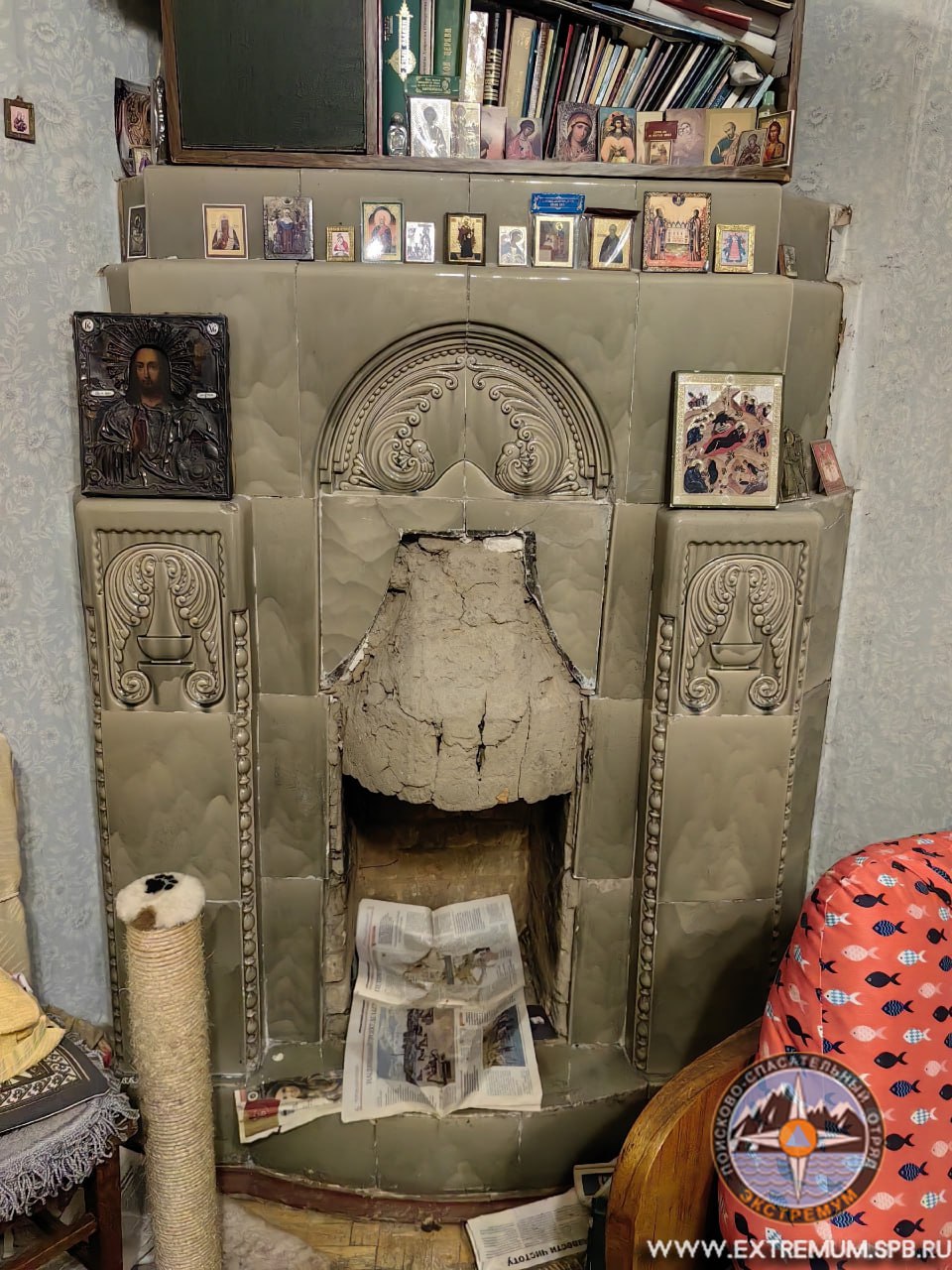 Волонтеры пытаются вызволить кота из дымохода в центре Петербурга — пушистый сидит там уже больше недели