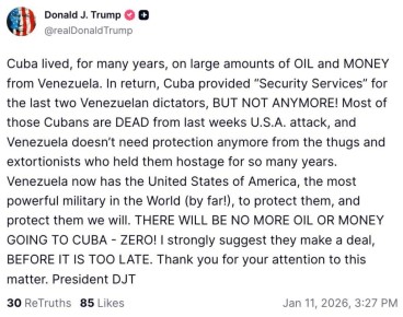 Дональд Трамп выдвинул ультиматум Кубе, потребовав срочно заключить сделку с США