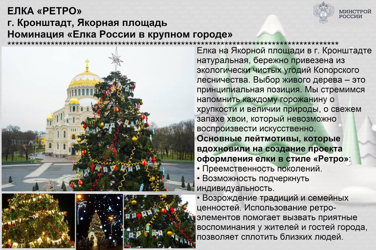 Елка из Петербурга (точнее, из Кронштадта) победила во всероссийском голосовании за лучшую «Елку в России в крупном городе»