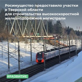 ТУ Росимущества в Тверской области предоставило ООО «ВСМ Две Столицы» в аренду 33 земельных участка, расположенных в Калининском муниципальном округе