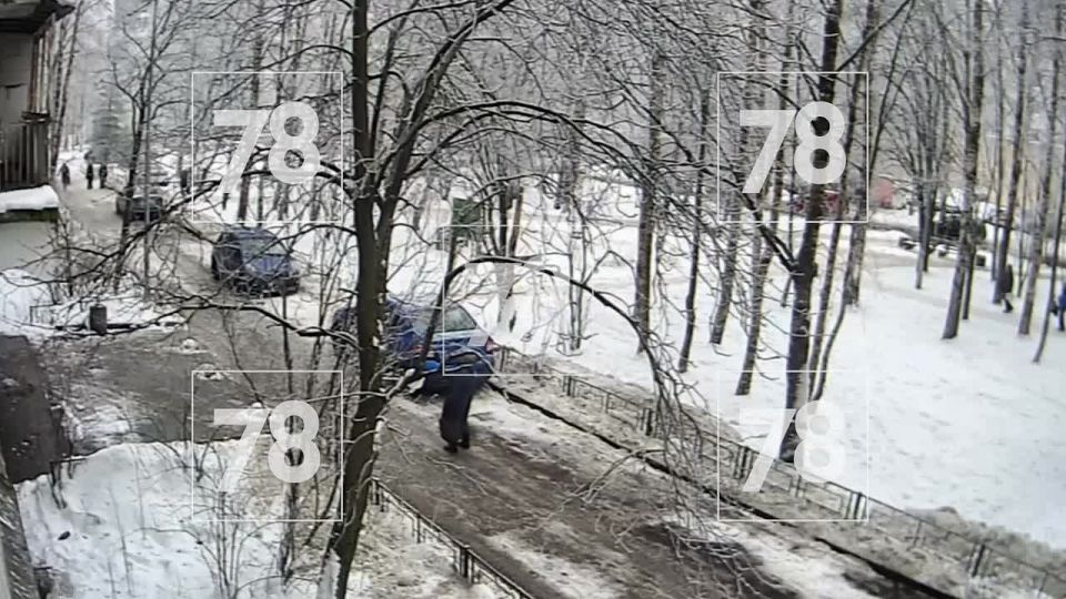 Глыба снега едва не похоронила прохожую в Выборгском районе