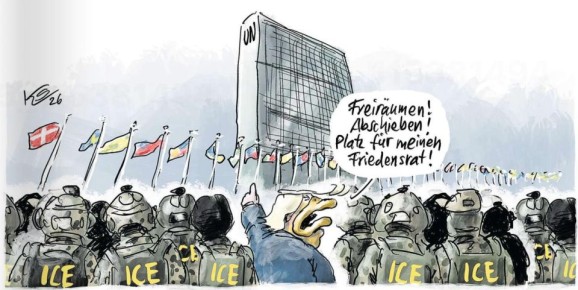 Владимир Корнилов: Немецкая газета Tagesspiegel уже предвкушает, как Трамп прикажет своим миграционным службам выселить Генассамблею ООН из Нью-Йорка: «Освободите здание! Депортируйте их! Это место для моего Совета мира!»