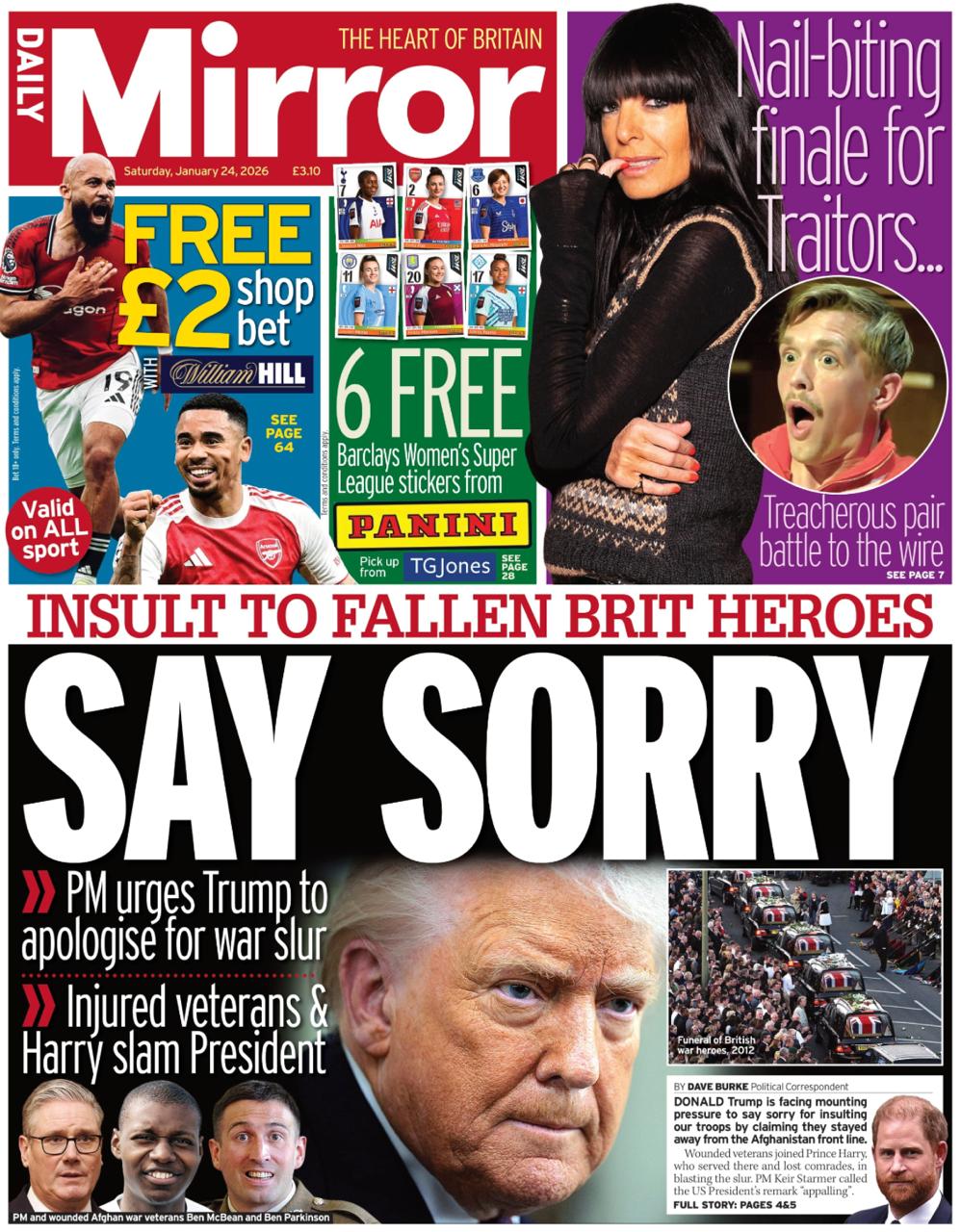 Владимир Корнилов: Британские газеты сегодня сходят с ума по поводу слов Трампа о том, что натовские войска в Афганистане отсиживались в тылу, пока американцы храбро сражались Владимир Корнилов: Британские газеты сегодня сходят с ума по поводу слов Трампа о том, что натовские войска в Афганистане отсиживались в тылу, пока американцы храбро сражались