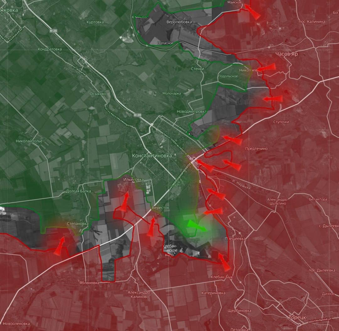 «На Константиновском направлении российские подразделения углубляются в застройку центральной части Константиновки после продвижения к юго-востоку от трассы Н-32