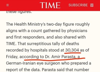 Откуда взялись цифры о десятках тысяч иранцев, убитых режимом во время протестов?