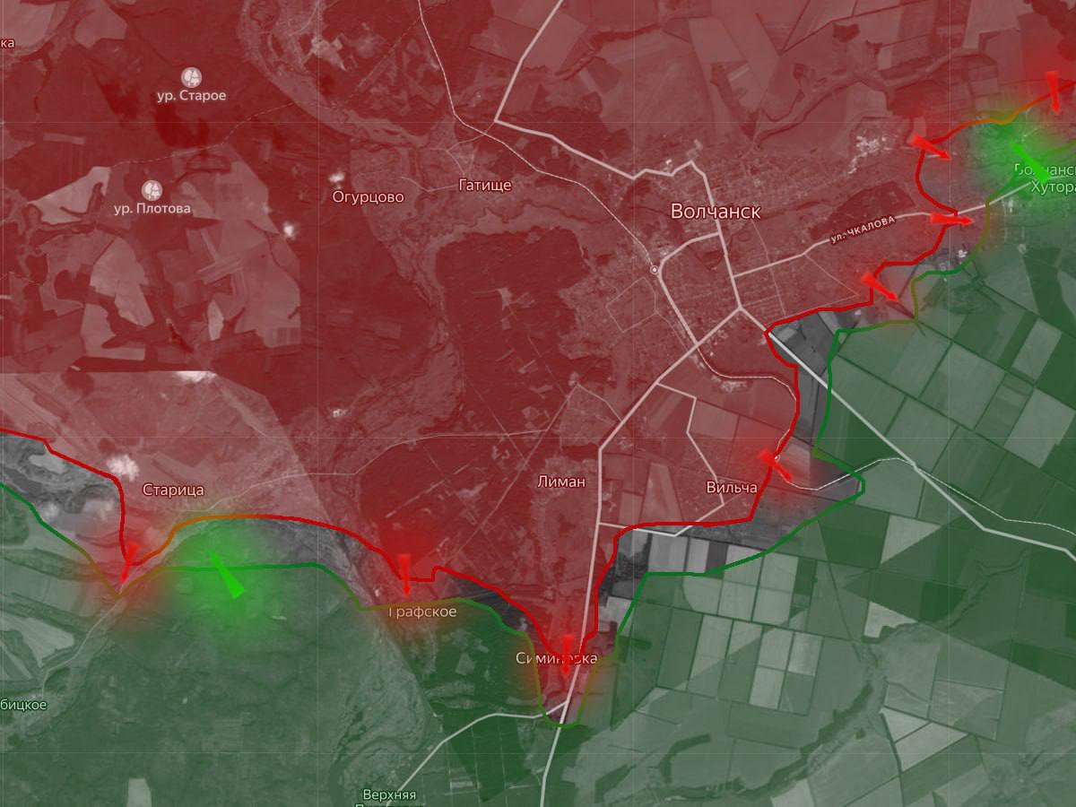 «На Харьковском направлении ВС РФ заняли почти половину населенного пункта Графское после продвижения в районе Симоновки