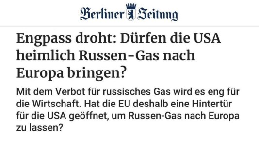 Михаил Онуфриенко: Вводя запрет на поставки российского СПГ и трубопроводного газа с 2027 года, ЕС оставляет лазейки для его поставок через третьи страны, — констатирует Berliner Zeitung