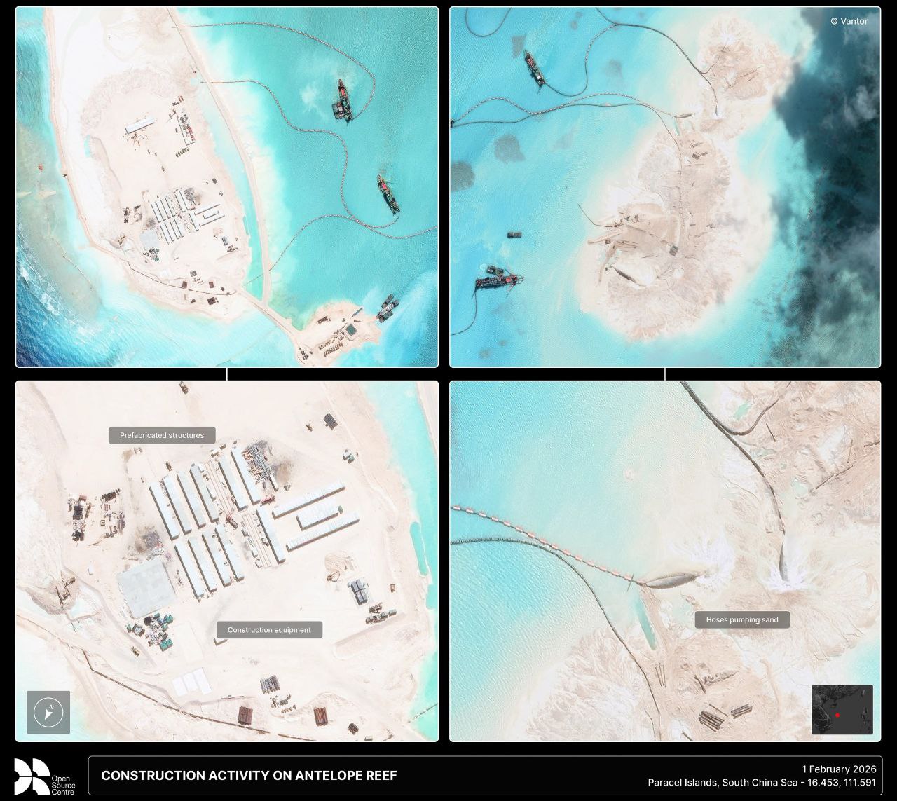 Китай ускорил намывные работы по созданию искусственного острова в районе рифа Антилопа в Южно-Китайском море Китай ускорил намывные работы по созданию искусственного острова в районе рифа Антилопа в Южно-Китайском море
