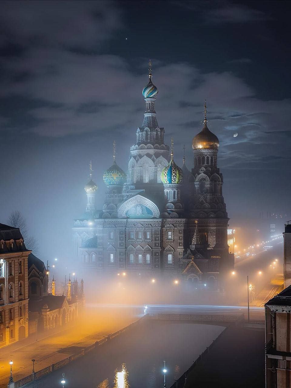 Санкт-Петербург в вечернем тумане